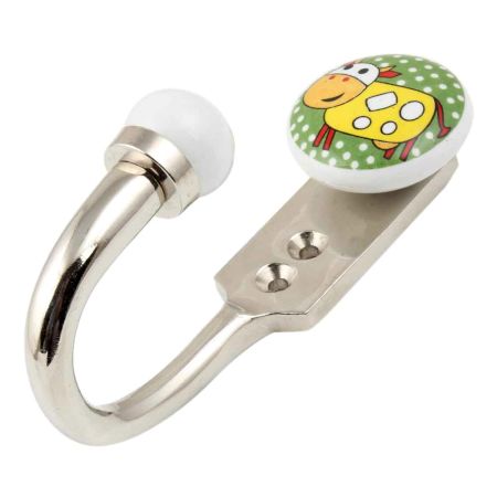 Yellow Cow Ceramic Flat Hook